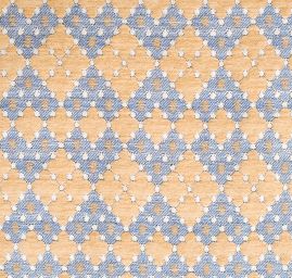 Žakárová látka Art Fabrics Brusel hnědá/modrá