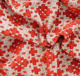 Žakárová látka Art Fabrics Brusel vínová/zelená