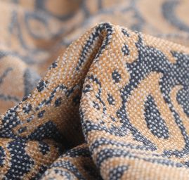 Žakárová látka Art Fabrics Gotik hnědomodrá