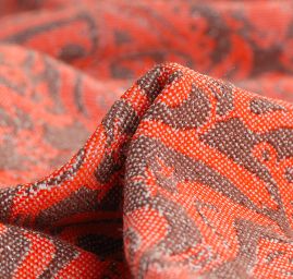 Žakárová látka Art Fabrics Gotik červenohnědý