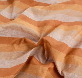 Len Art Fabrics širší pruhy hnědorezavé