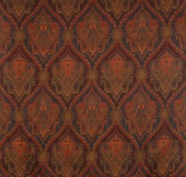 Žakár Art Fabrics Paisley orient okrová/červená