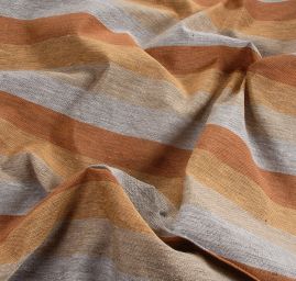 Len Art Fabrics širší pruhy okrový