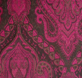 Žakár Art Fabrics Paisley orient fuchsivá/černá