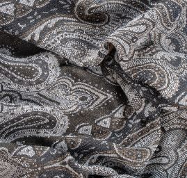 Žakár Art Fabrics Paisley orient modrý/zlatý
