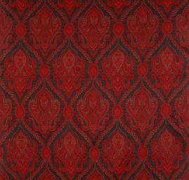 Žakár Art Fabrics Paisley orient  zlatá/červená