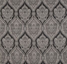 Žakár Art Fabrics Paisley orient šedý/černý
