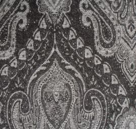Žakár Art Fabrics Paisley orient černá/šedá