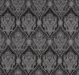 Žakár Art Fabrics Paisley orient černá/šedá