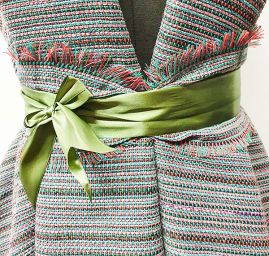 Kostýmová látka chanel Art Fabrics šedá zelená