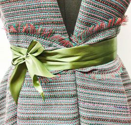 Kostýmová látka chanel Art Fabrics šedá zelená