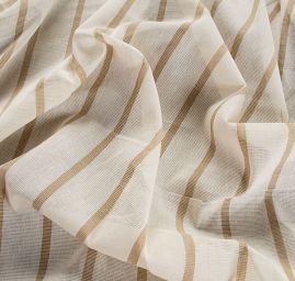 Len Art Fabrics organtýn pruhy režné barvy