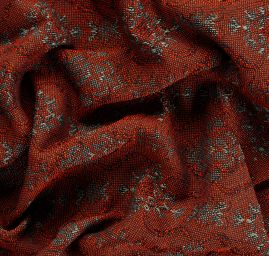 Žakárová tkanina Art Fabrics Elvíra zelenorezavá