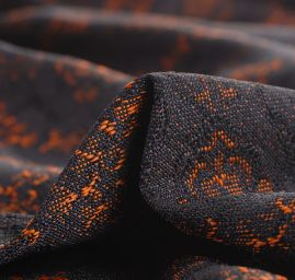 Žakárová tkanina Art Fabrics Elvíra oranžovomodrá