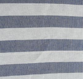 Len organtýn Art Fabrics širší modré pruhy