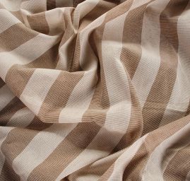 Len organtýn Art Fabrics širší pruhy režné barvy