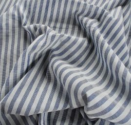Len Art Fabrics organtýn pruhy modré barvy