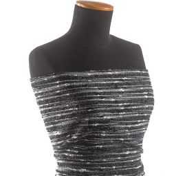 Kostýmová látka Art Fabrics černomodrobílý melír