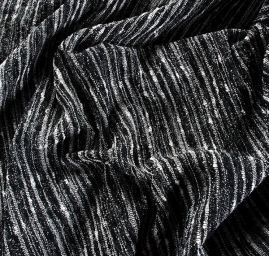 Kostýmová látka Art Fabrics černomodrobílý melír