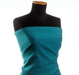 Kostýmová látka Art Fabrics rybí kost tyrkysové barvy