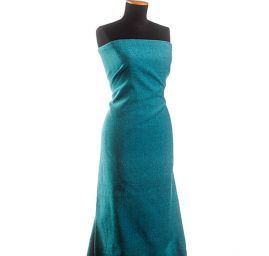 Kostýmová látka Art Fabrics rybí kost tyrkysové barvy