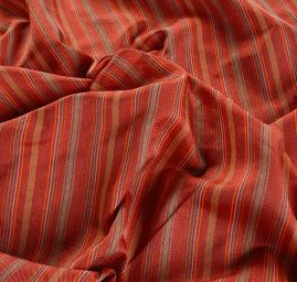 Kostýmová látka Art Fabrics užší pruhy červená