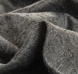 Žakárová tkanina Art Fabrics Medailon šedočerná