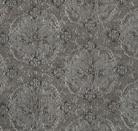 Žakárová tkanina Art Fabrics Medailon šedočerná