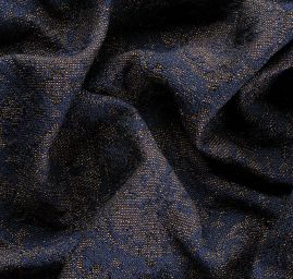 Žakárová tkanina Art Fabrics Medailon modrozlatý