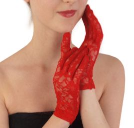 Rukavice společenské krátké krajkové