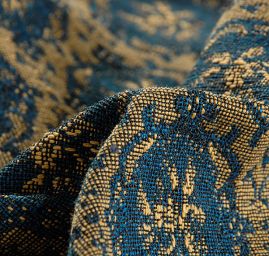 Replika historické látky Art Fabrics Medailon modrá/hořčicová