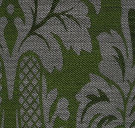 Replika historické tkaniny Rokoko šedá/zelená