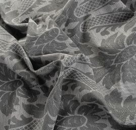 Replika historické tkaniny Rokoko šedá/bílá