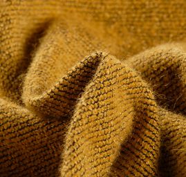 Kostýmová látka Art Fabrics mohér směs hořčicové barvy