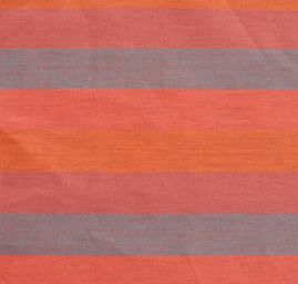 Len Art Fabrics širší pruhy oranžovošedá