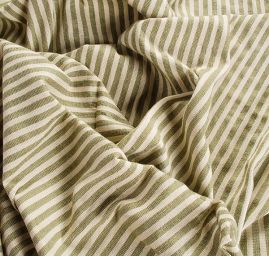 Len Art Fabrics proužky světle zelené barvy