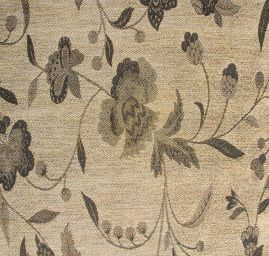 Žakárová tkanina Art Fabrics Primavera starozlatá/černá