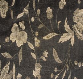 Žakárová tkanina Art Fabrics Primavera starozlatá/černá