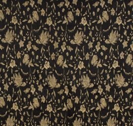 Žakárová tkanina Art Fabrics Primavera starozlatá/černá