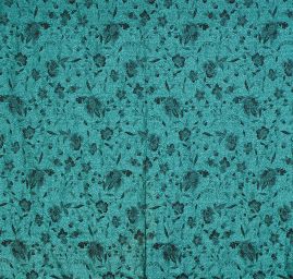 Žakárová tkanina Art Fabrics Primavera tyrkysová/černá