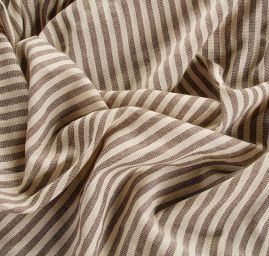 Len Art Fabrics proužky hnědé barvy