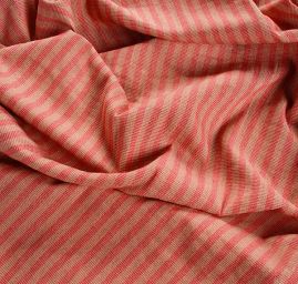 Len Art Fabrics proužky červenohnědé barvy