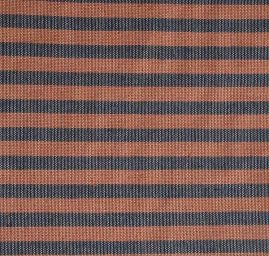 Len Art Fabrics proužky modroskořicové barvy