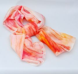 Ručně malovaná hedvábná šála 