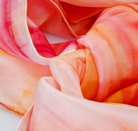 Ručně malovaná hedvábná šála