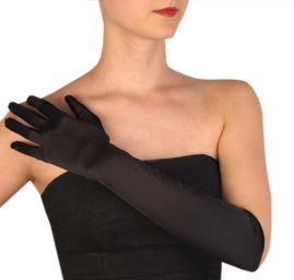 Rukavice společenské dlouhé 45 cm černé