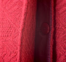 Originální kabát imitace pleteniny červený