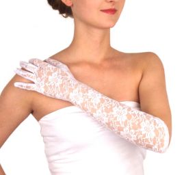 Rukavice společenské 43 cm, krajkové