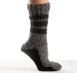 Ručně pletené ponožky MarLen šedočerné pruhy