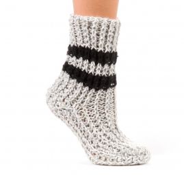 Ručně pletené ponožky MarLen šedobílý melír